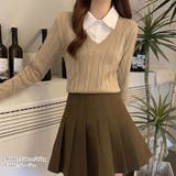レイヤード風シャツニットトップス 韓国風 | SUNSHINE CLOSET | 詳細画像4