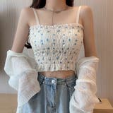 カップ付き シャーリング花柄キャミソール | ANGELCLOSET | 詳細画像4