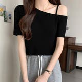 ニットトップスワンショルダーサマーニット | ANGELCLOSET | 詳細画像1