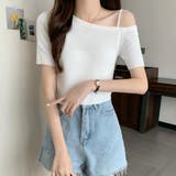 ニットトップスワンショルダーサマーニット | ANGELCLOSET | 詳細画像4