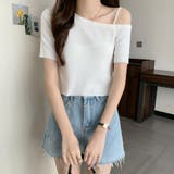 ニットトップスワンショルダーサマーニット | ANGELCLOSET | 詳細画像5