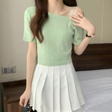 ニットトップスワンショルダーサマーニット | ANGELCLOSET | 詳細画像9