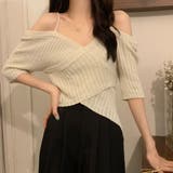 サマーニットオフショルダーニットトップス | SUNSHINE CLOSET | 詳細画像1