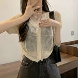 透かし編みニットカーディガン ショート丈 | ANGELCLOSET | 詳細画像10