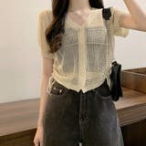 透かし編みニットカーディガン ショート丈 | ANGELCLOSET | 詳細画像12