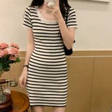 ニットワンピース ボーダー柄タイトワンピ | ANGELCLOSET | 詳細画像1 