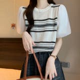 サマーニット異素材切り替えニットトップス | SUNSHINE CLOSET | 詳細画像4