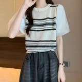 サマーニット異素材切り替えニットトップス | SUNSHINE CLOSET | 詳細画像5