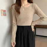 ニットトップス クロスネック ニットソー | SUNSHINE CLOSET | 詳細画像9 