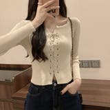 ニットトップス フロントレースアップ秋服 | SUNSHINE CLOSET | 詳細画像6 