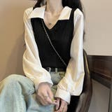 ニットブラウス韓国ドッキングニットシャツ | SUNSHINE CLOSET | 詳細画像6 