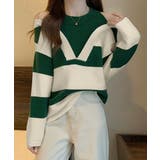 ボーダー柄ニットトップス オフショルダー | SUNSHINE CLOSET | 詳細画像7