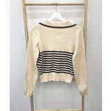 ポロカラーボーダーニットトップスVネック | SUNSHINE CLOSET | 詳細画像13
