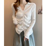 フロントギャザーニットトップス Vネック | SUNSHINE CLOSET | 詳細画像2