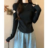 肌見せニットトップス 韓国風タイトニット | SUNSHINE CLOSET | 詳細画像2 