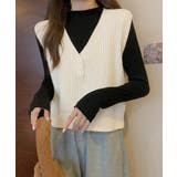 Vネックニットベスト コンパクトベスト | SUNSHINE CLOSET | 詳細画像3