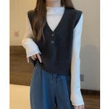 Vネックニットベスト コンパクトベスト | SUNSHINE CLOSET | 詳細画像6