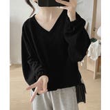 Vネック 着やせ 長袖プルオーバー 無地 | ANGELCLOSET | 詳細画像1