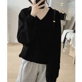 Vネック 着やせ 長袖プルオーバー 無地 | ANGELCLOSET | 詳細画像3
