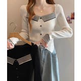 ニットトップス スクエアネック 韓国風 | SUNSHINE CLOSET | 詳細画像5 