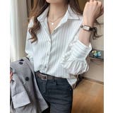 ストライプシャツブラウス レディース長袖 | ANGELCLOSET | 詳細画像3