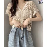 透かし編みニットカーディガン ショート丈 | SUNSHINE CLOSET | 詳細画像6 