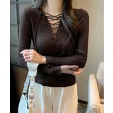 Vネックレースアップ 薄手長袖 トップス | SUNSHINE CLOSET | 詳細画像5