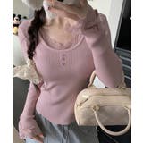 レイヤードニットトップス レース切替え | SUNSHINE CLOSET | 詳細画像10 