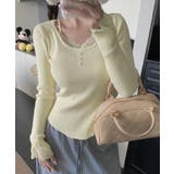 レイヤードニットトップス レース切替え | SUNSHINE CLOSET | 詳細画像9 