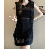 メッシュサマーニットワンピース スリット | ANGELCLOSET | 詳細画像5