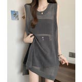 メッシュサマーニットワンピース スリット | ANGELCLOSET | 詳細画像8