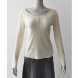 リブニットトップス 着やせ 無地 韓国風 | SUNSHINE CLOSET | 詳細画像11 