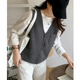 Vネックニットベスト ニットジレ 重ね着 | SUNSHINE CLOSET | 詳細画像8