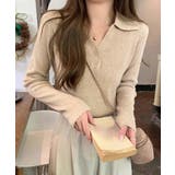 ポロニットトップス リブニット 韓国風 | SUNSHINE CLOSET | 詳細画像2