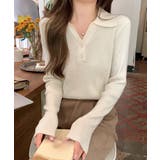 ポロニットトップス リブニット 韓国風 | SUNSHINE CLOSET | 詳細画像7