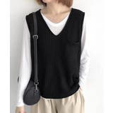 ポケット付きニットジレ ノースリーブ ニットトップス | SUNSHINE CLOSET | 詳細画像3