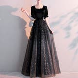 ブラック | ドレス 結婚式ワンピース スクエアネック | SUNSHINE CLOSET
