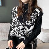 ブラック | ニットベスト Vネック レディース | SUNSHINE CLOSET