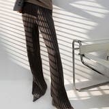 ダークブラウン | リブ ニットパンツ パンツ | SUNSHINE CLOSET