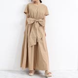 ダークベージュ | マキシワンピース フレンチ袖ロングワンピ | SUNSHINE CLOSET