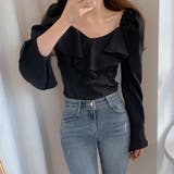 韓国ファッション 長袖ブラウス フリル襟 | SUNSHINE CLOSET | 詳細画像6 