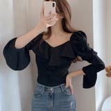 韓国ファッション 長袖ブラウス フリル襟 | SUNSHINE CLOSET | 詳細画像7 