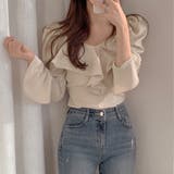 韓国ファッション 長袖ブラウス フリル襟 | SUNSHINE CLOSET | 詳細画像8 