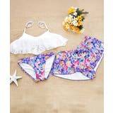 ホルターネック水着 レースフリルビキニトップス 花柄ショートパンツ | SUNSHINE CLOSET | 詳細画像10