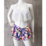 ホルターネック水着 レースフリルビキニトップス 花柄ショートパンツ | SUNSHINE CLOSET | 詳細画像13