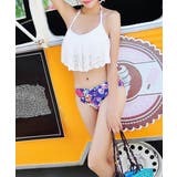 ホルターネック水着 レースフリルビキニトップス 花柄ショートパンツ | SUNSHINE CLOSET | 詳細画像4