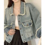 フリンジデニムジャケット デニムブルゾン | SUNSHINE CLOSET | 詳細画像1