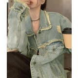 フリンジデニムジャケット ダメージデニム | SUNSHINE CLOSET | 詳細画像1