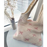 ニットトートバッグ リボン柄ニット編み鞄 | SUNSHINE CLOSET | 詳細画像14