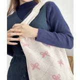 ニットトートバッグ リボン柄ニット編み鞄 | SUNSHINE CLOSET | 詳細画像15